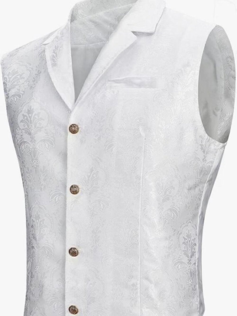 White Vest Floral Paisley Print